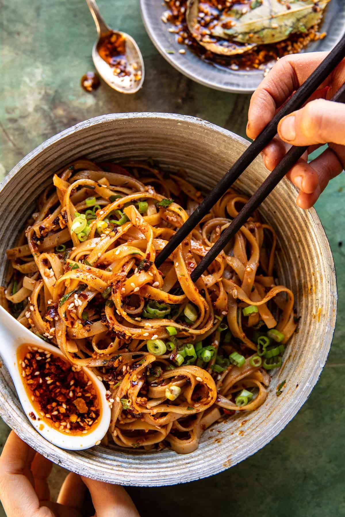 Crispy Sesame Garlic Chili Oil Noodles | halfbakedharvest.com