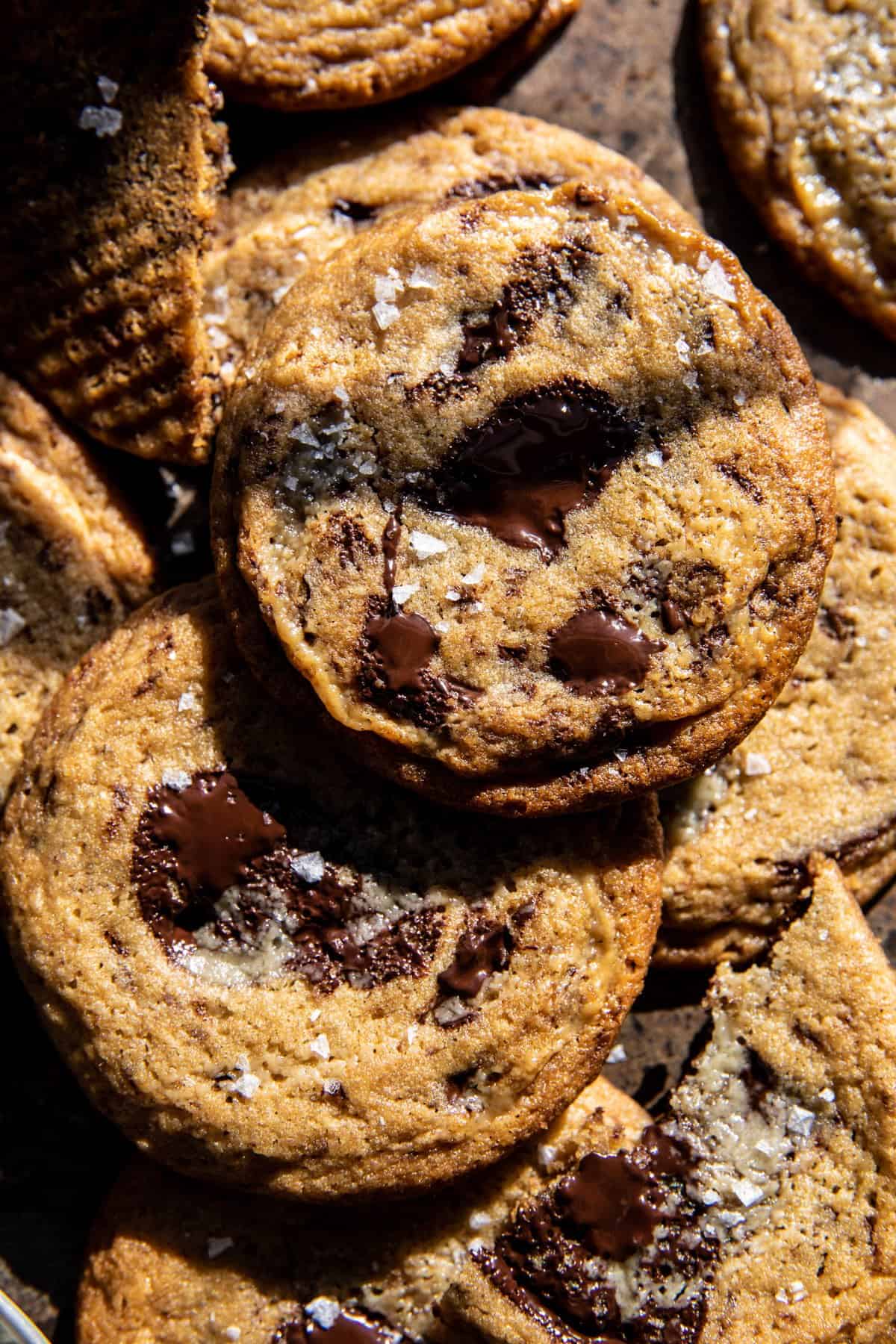 Salted Tahini Honey Chocolate Chunk Cookies | halfbakedharvest.com