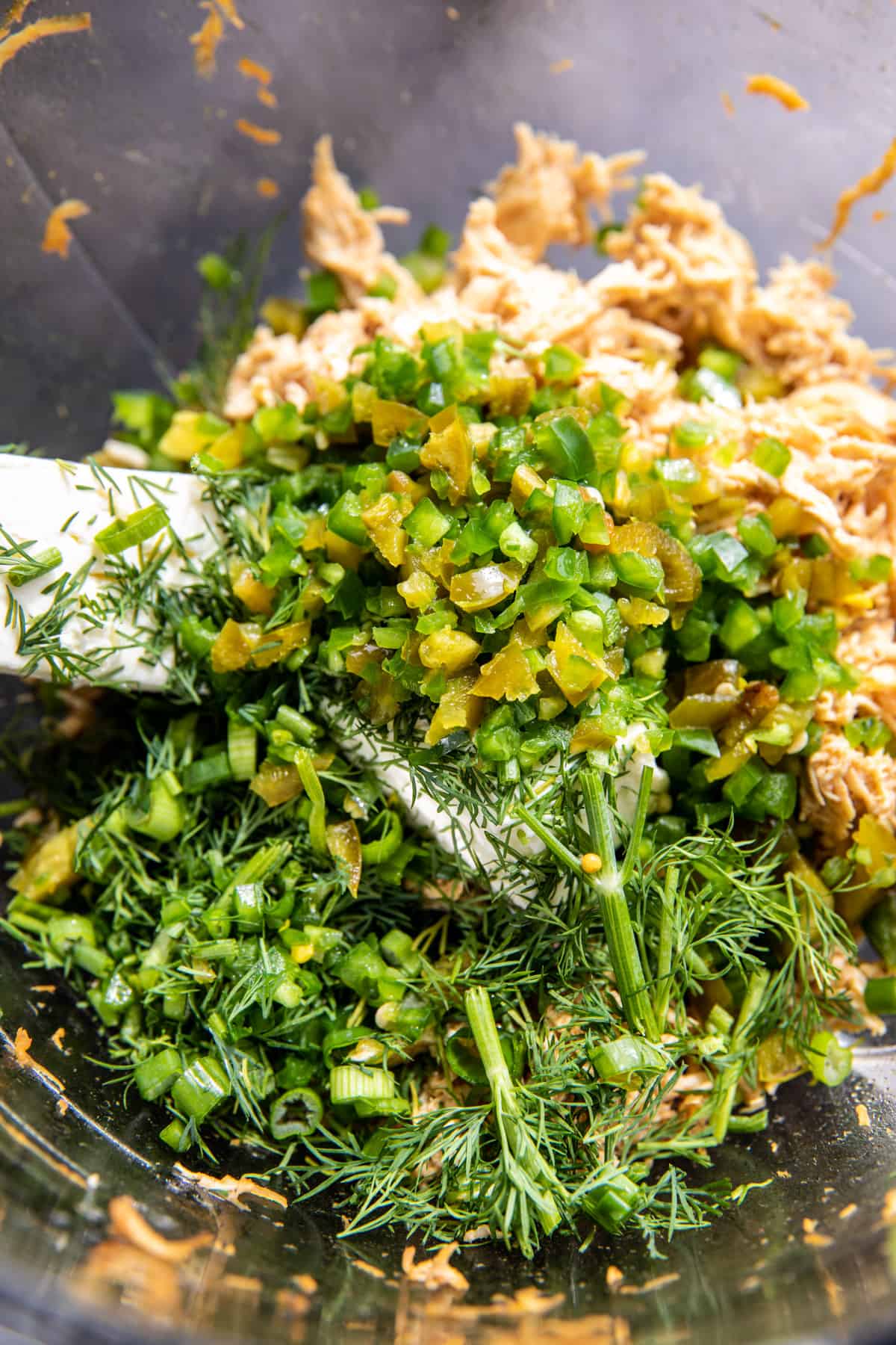 Chicken Taquito filling in bowl