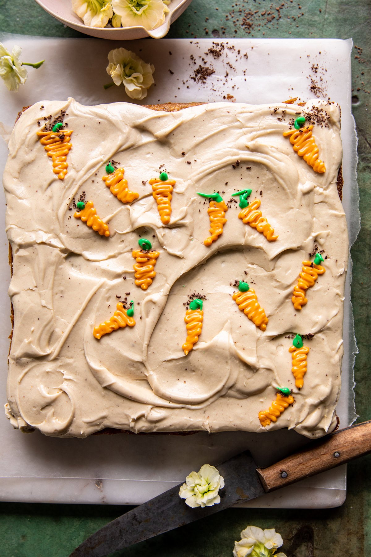 Carrot Sheet Cake with Brown Butter Cream Cheese Frosting | halfbakedbarvest.com