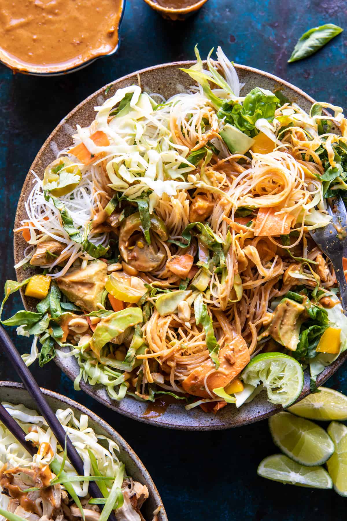 Peanut Chicken Spring Roll Bowls | halfbakedharvest.com