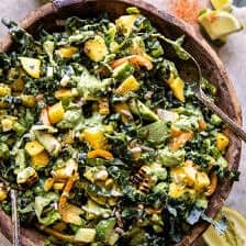 Mango Kale Salad with Cilantro Lime Dressing | halfbakedharvest.com