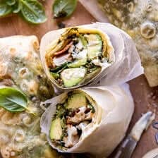 Pesto Chicken and Avocado Bacon Salad Wraps | halfbakedharvest.com