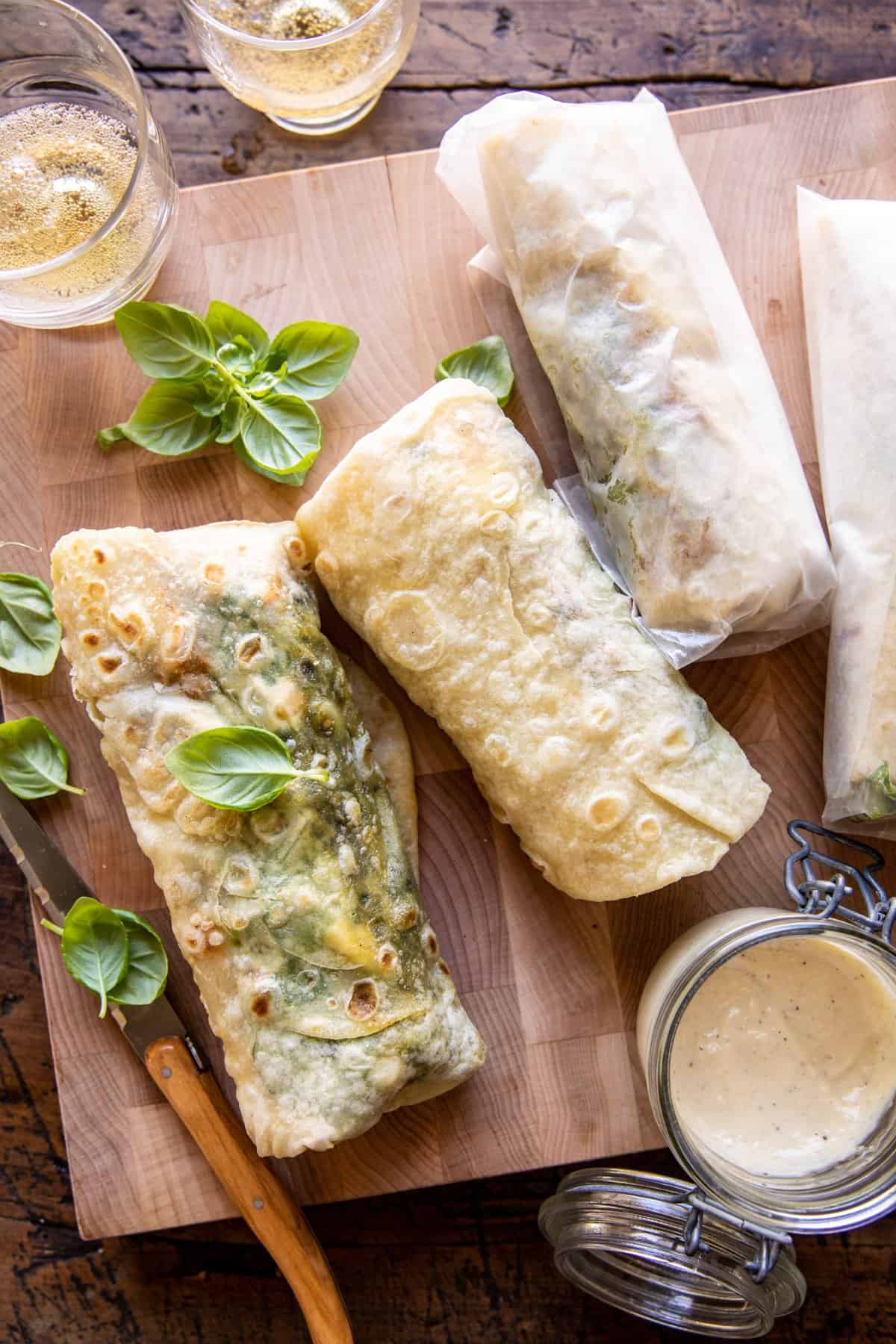 Pesto Chicken and Avocado Bacon Salad Wraps | halfbakedharvest.com