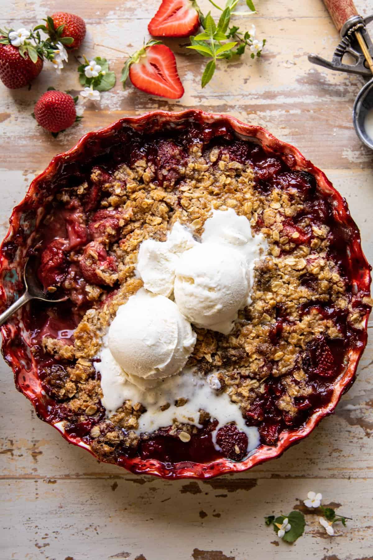 Strawberry Bourbon Crisp | halfbakedharvest.com