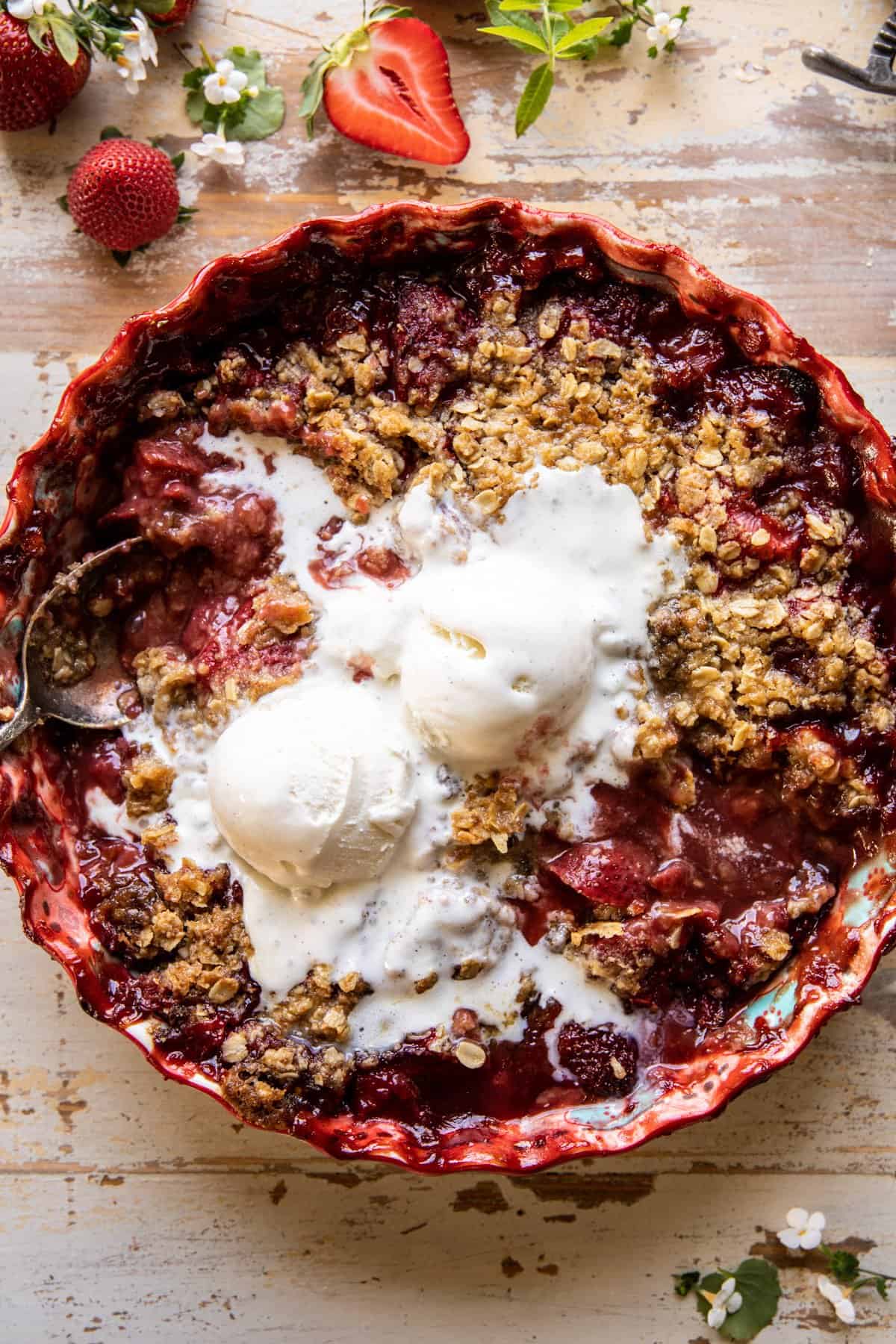 Strawberry Bourbon Crisp | halfbakedharvest.com