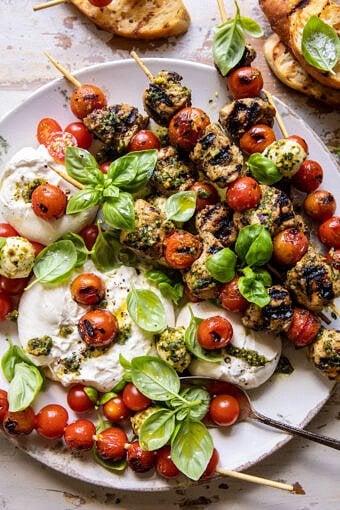 Charred Peppers with Marinated Feta and Tzatziki | halfbakedharvest.com