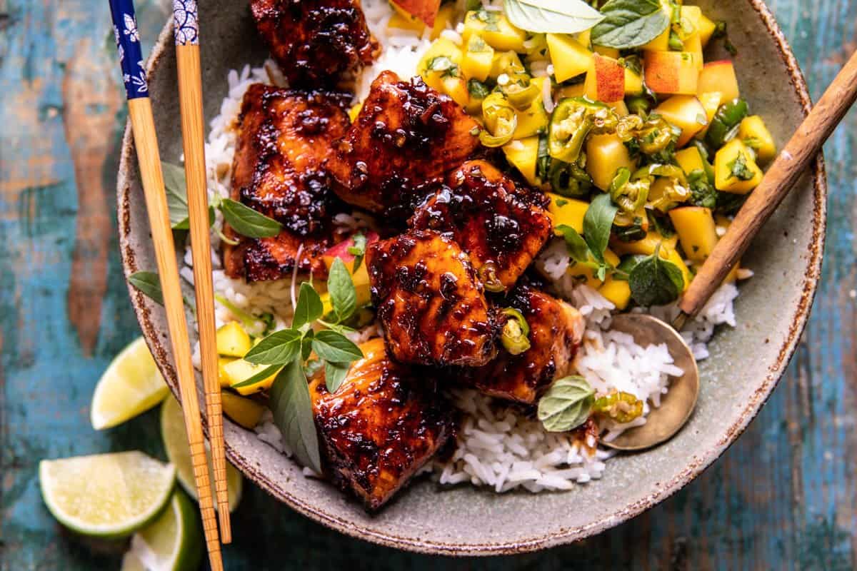 Crispy Honey Ginger Salmon Bowl | halfbakedharvest.com