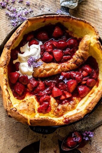 Hot Strawberry Jam Dutch Baby | halfbakedharvest.com