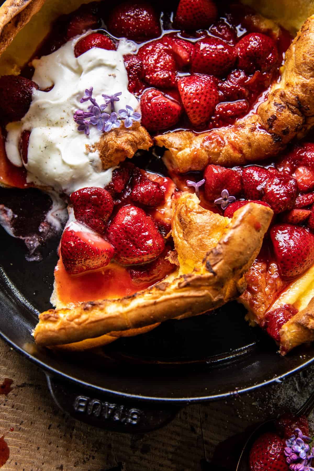 Hot Strawberry Jam Dutch Baby | halfbakedharvest.com