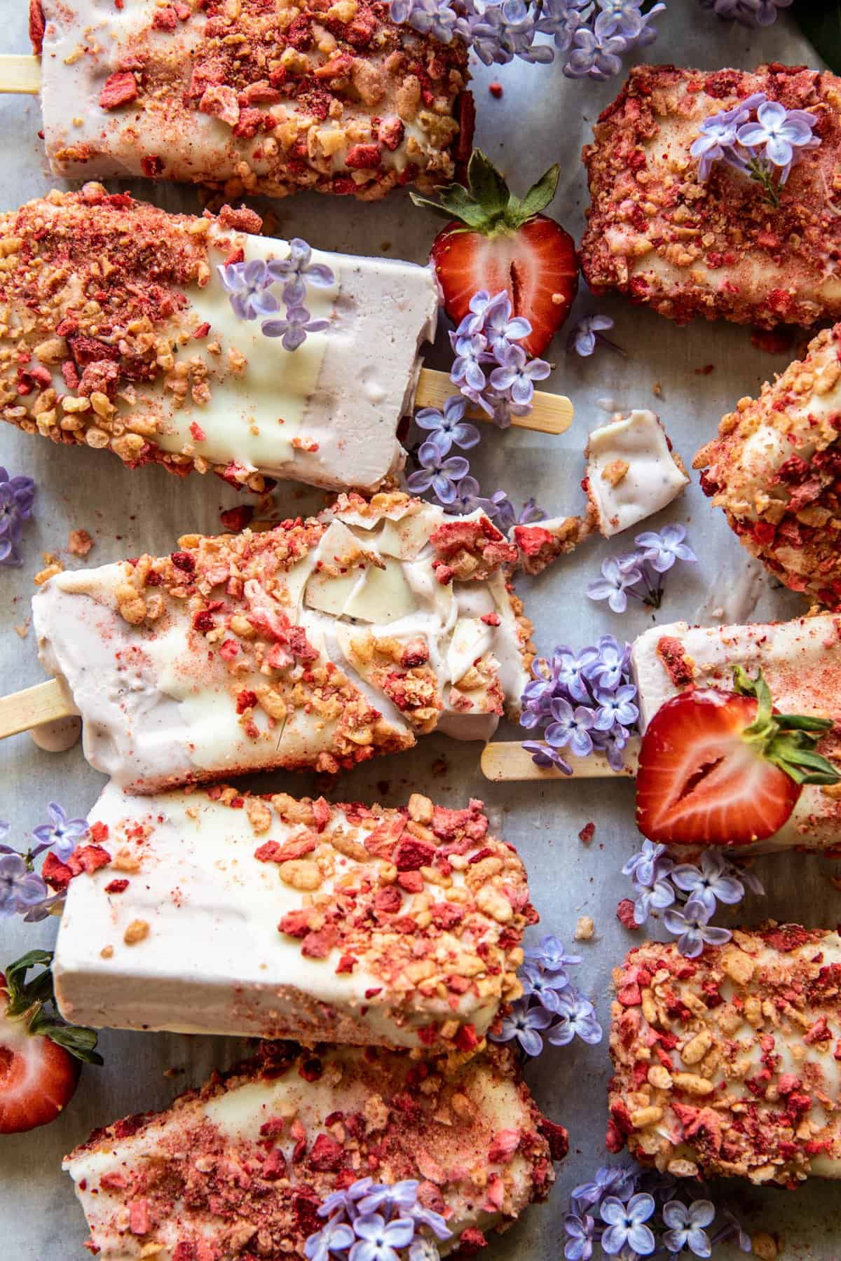 Homemade Strawberry Shortcake Ice Cream Bars | halfbakedharvest.com