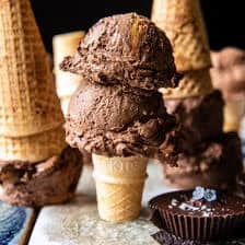 No Churn Chocolate Peanut Butter Ice Cream | halfbakedharvest.com