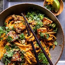 Chili Crisp Peanut Noodles with Crispy Halloumi | halfbakedharvest.com