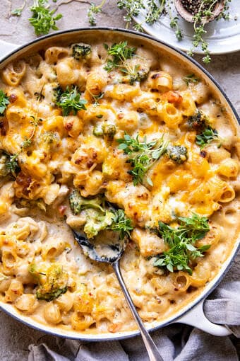 Broccoli Cheddar Chicken and Noodle Casserole | halfbakedharvest.com