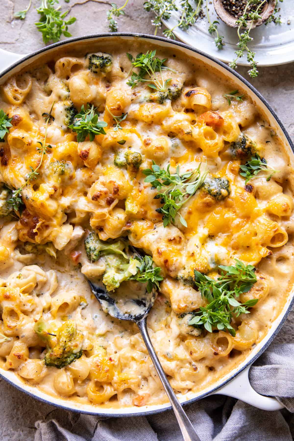 Broccoli Cheddar Chicken and Noodle Casserole | halfbakedharvest.com