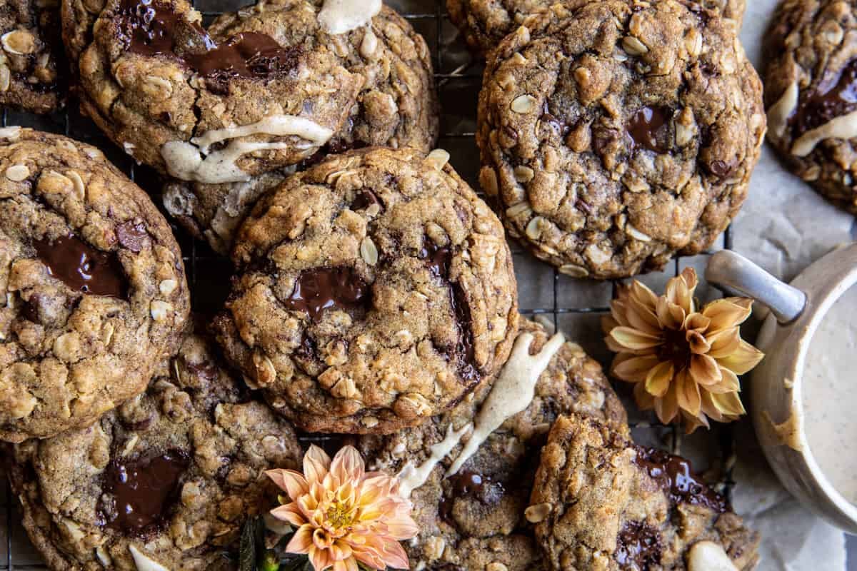 Chocolate Chip Espresso Oatmeal Cookies | halfbakedharvest.com