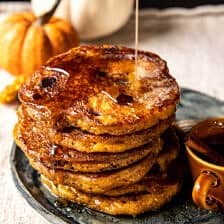 Fluffy Pumpkin Butter Chocolate Chip Pancakes | halfbakedharvest.com