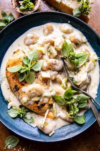 Crockpot Creamy Garlic Chicken and Gnocchi | halfbakedharvest.com