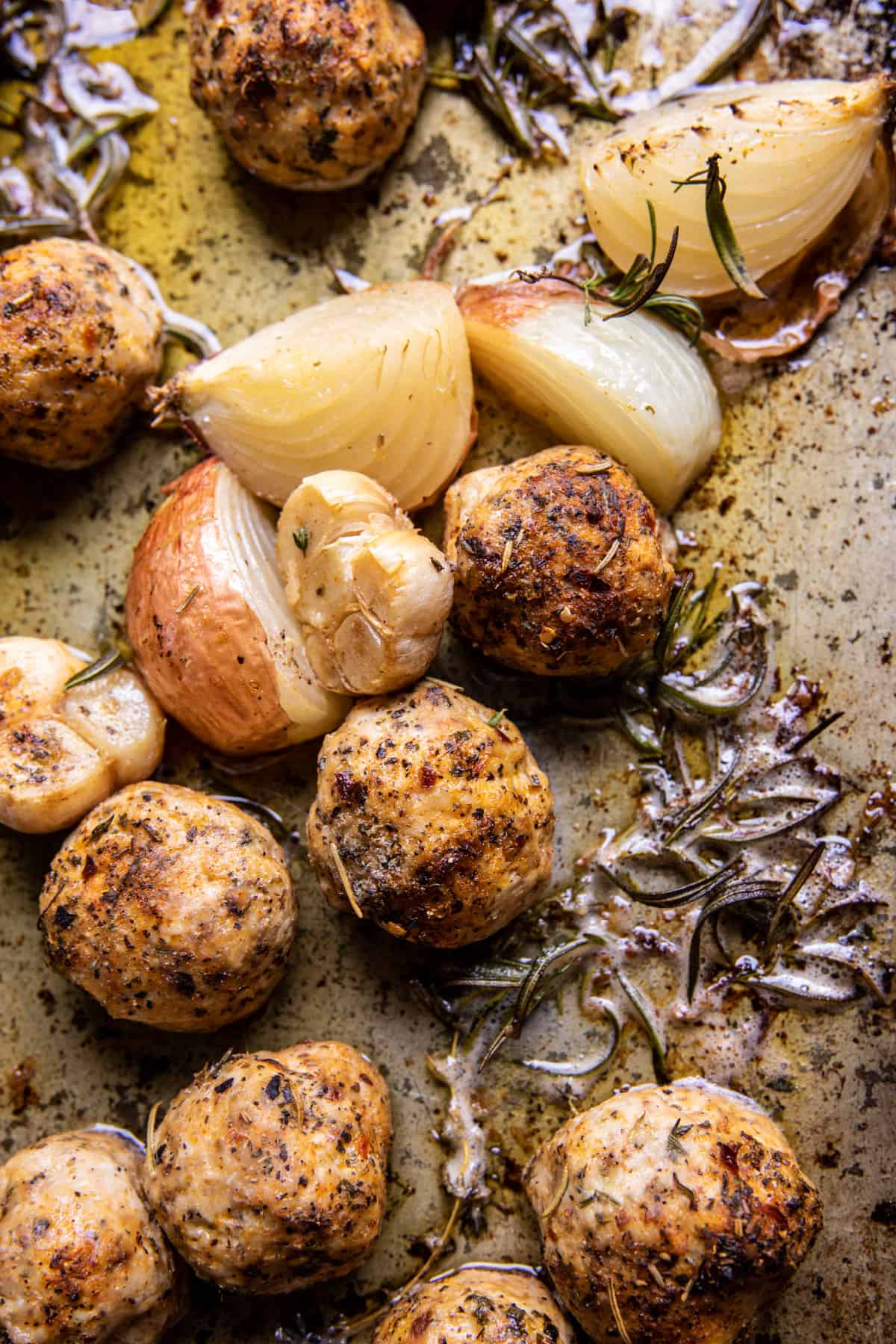 Crockpot Garlic Butter Chicken Meatballs with Creamy Orzo | halfbakedharvest.com
