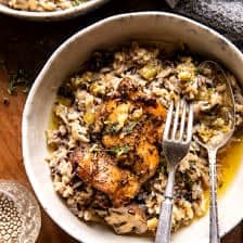 Crockpot Herb Butter Chicken and Wild Rice | halfbakedharvest.com