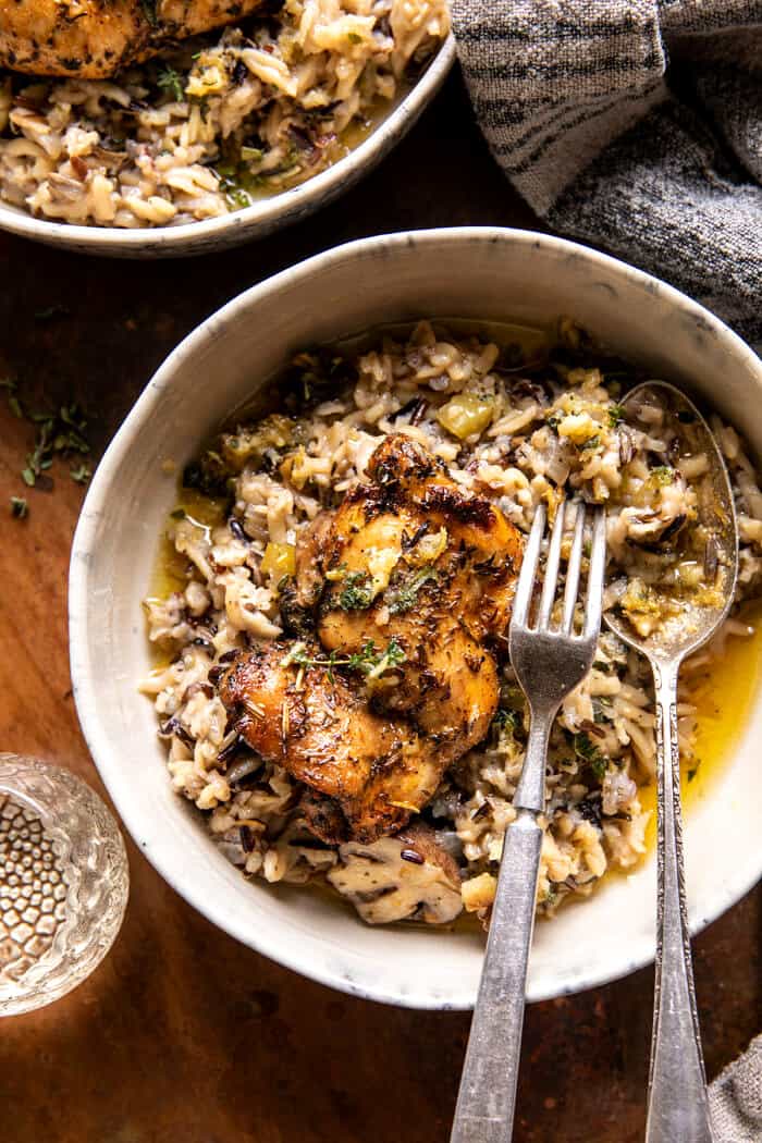 Crockpot Herb Butter Chicken and Wild Rice | halfbakedharvest.com