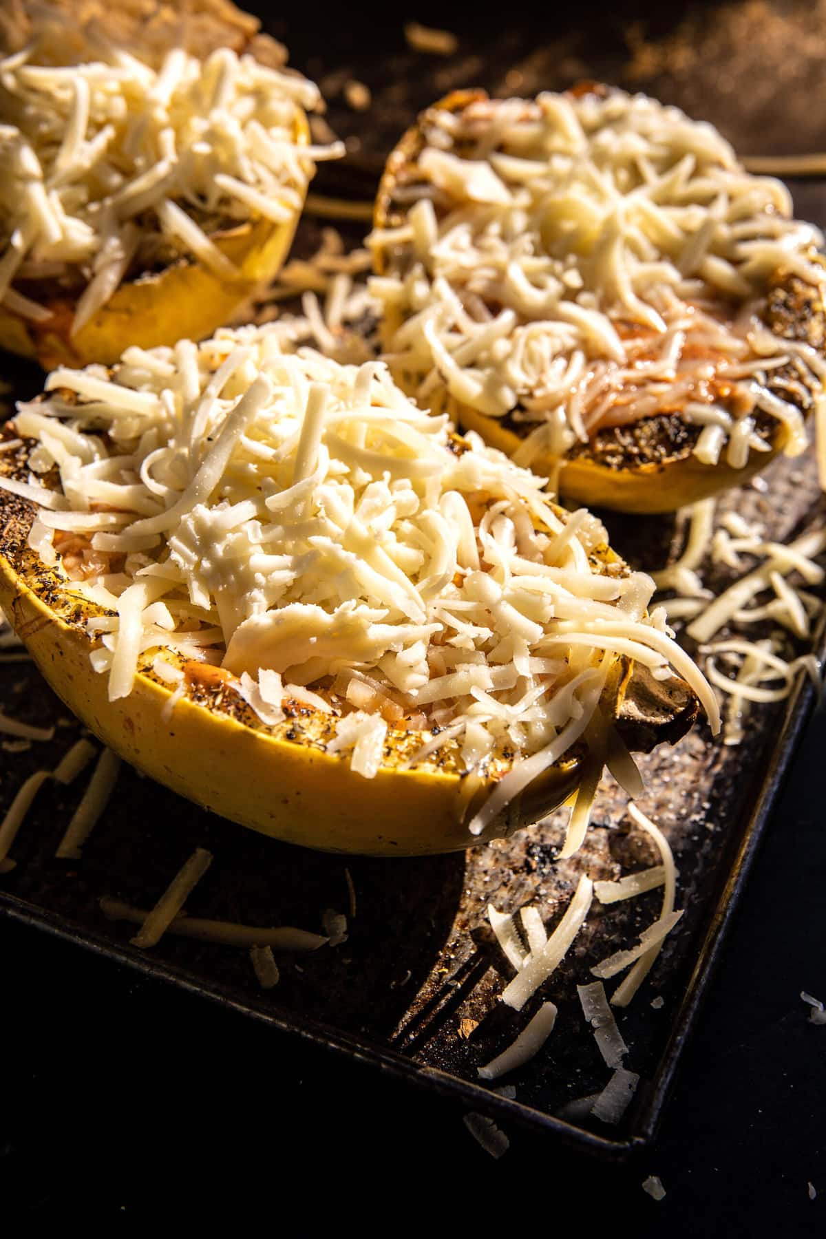 Roasted Garlic Alla Vodka Stuffed Spaghetti Squash | halfbakedharvest.com