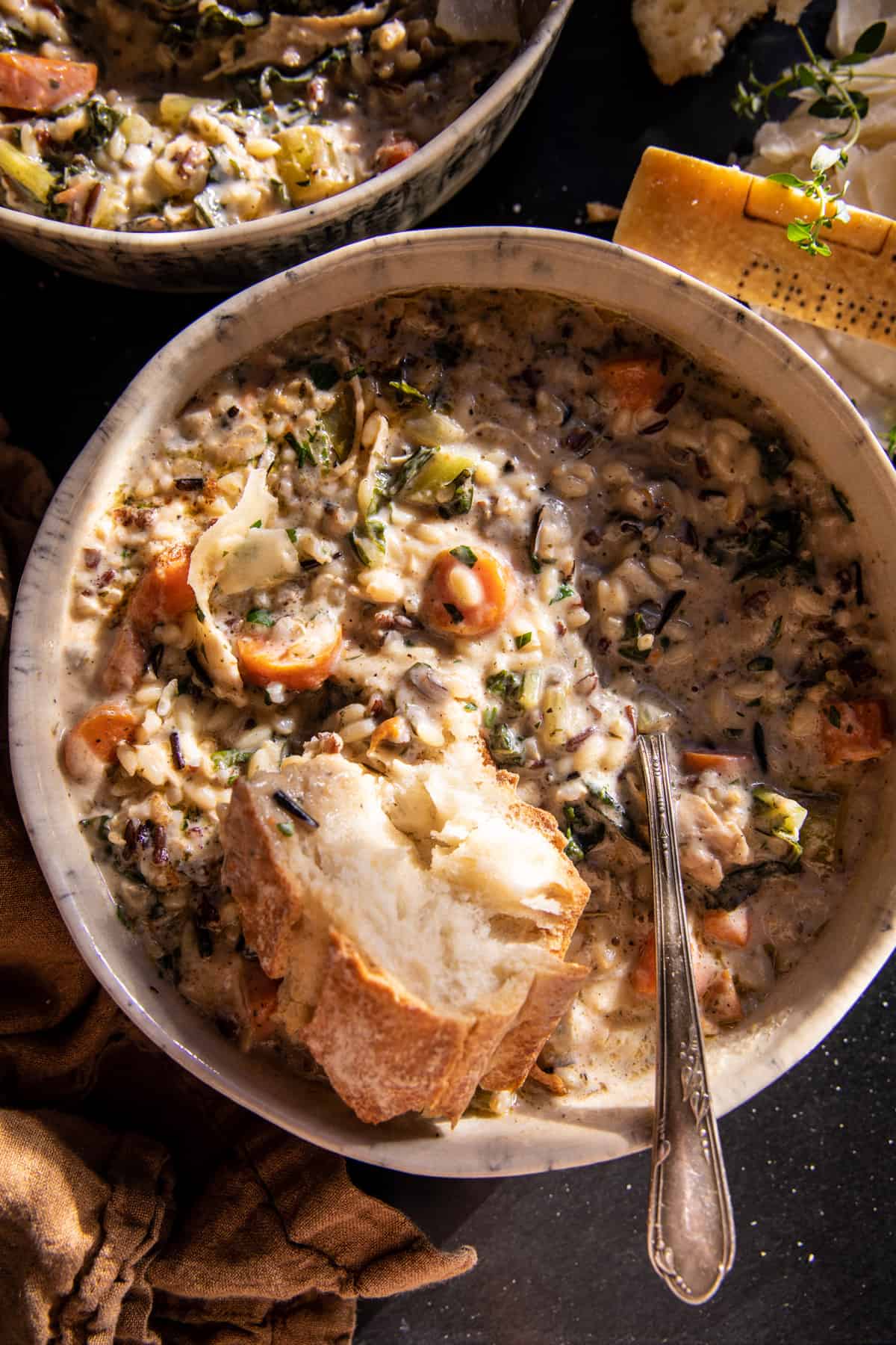Cozy Wild Rice and Orzo Chicken Soup | halfbakedharvest.com