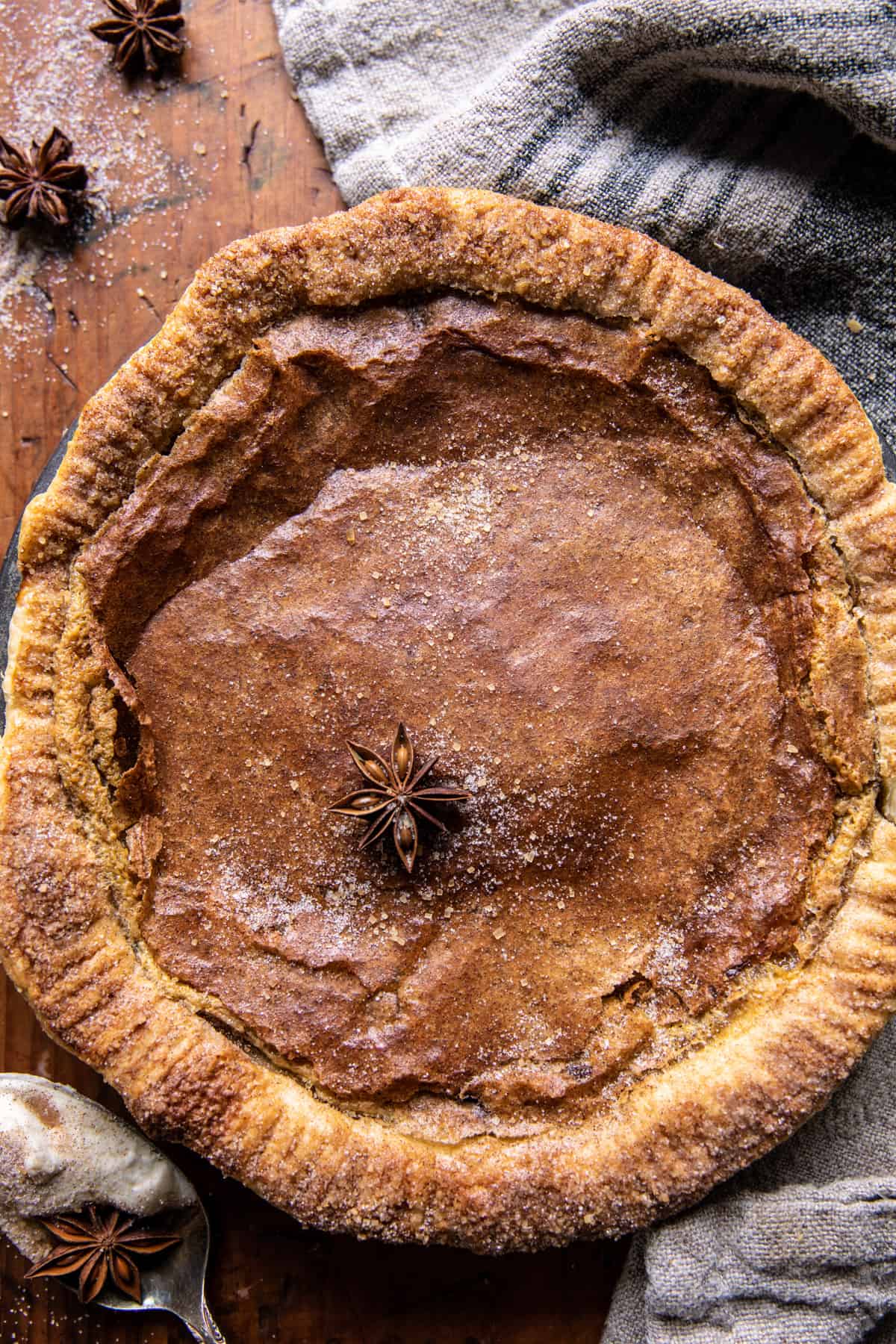 Crinkly Salted Caramel Snickerdoodle Pie | halfbakedharvest.com