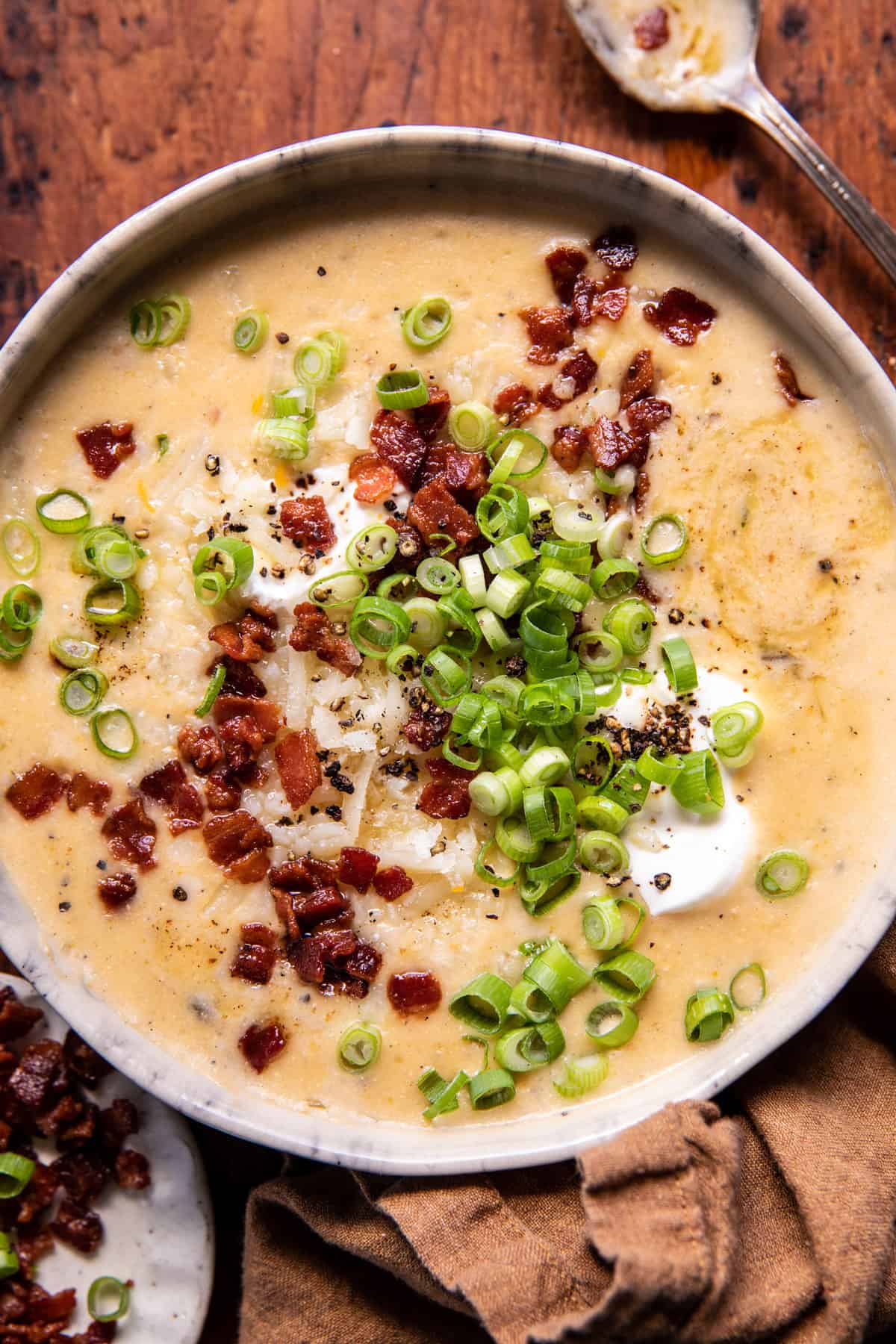 Easy Spicy Baked Potato Soup.| halfbakedharvest.com