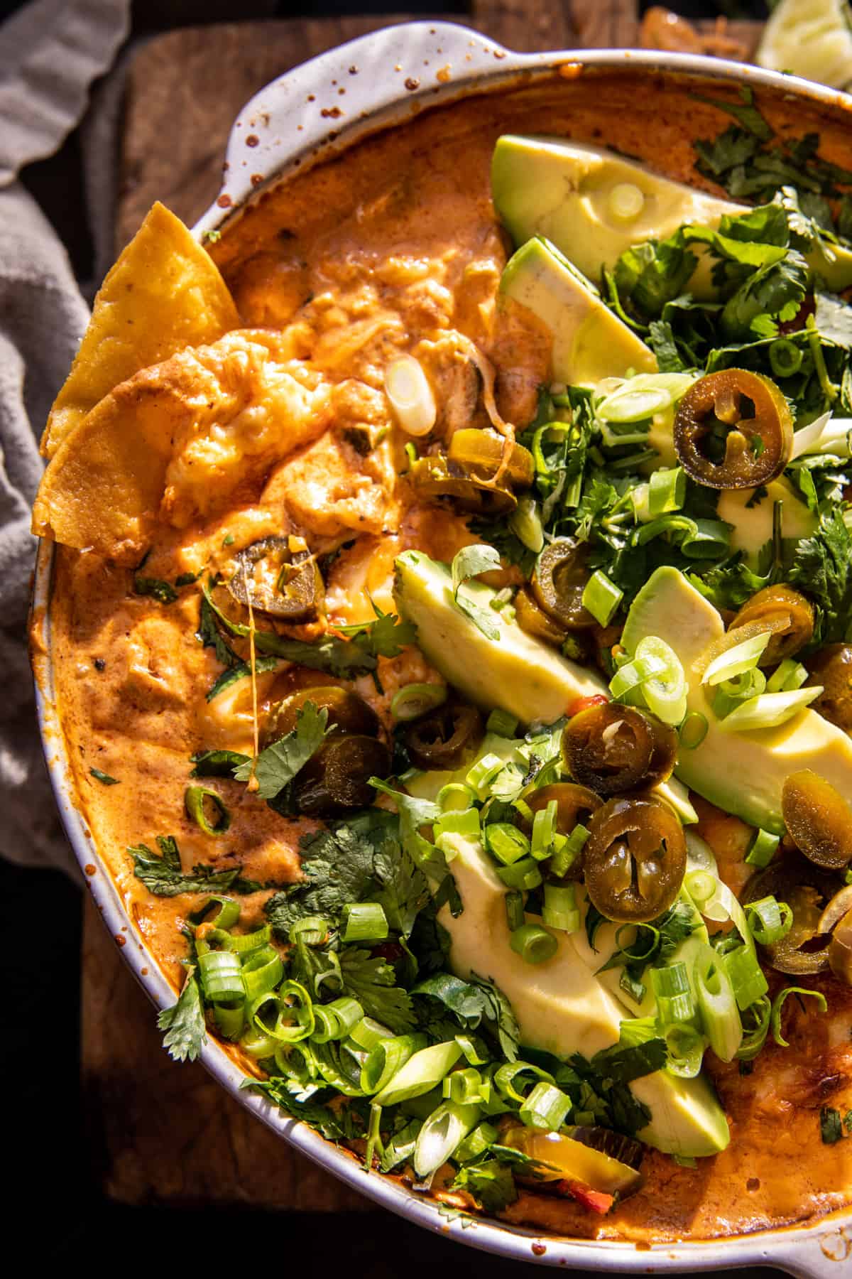Hot Chicken Enchilada Bean Dip | halfbakedharvest.com