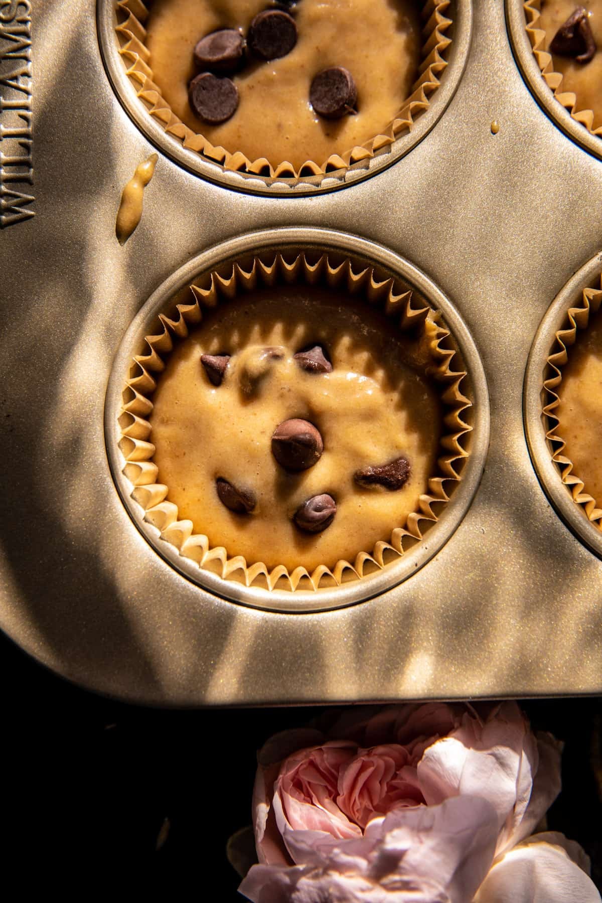 Blender Chocolate Chip Peanut Butter Banana Muffins | halfbakedharvest.com