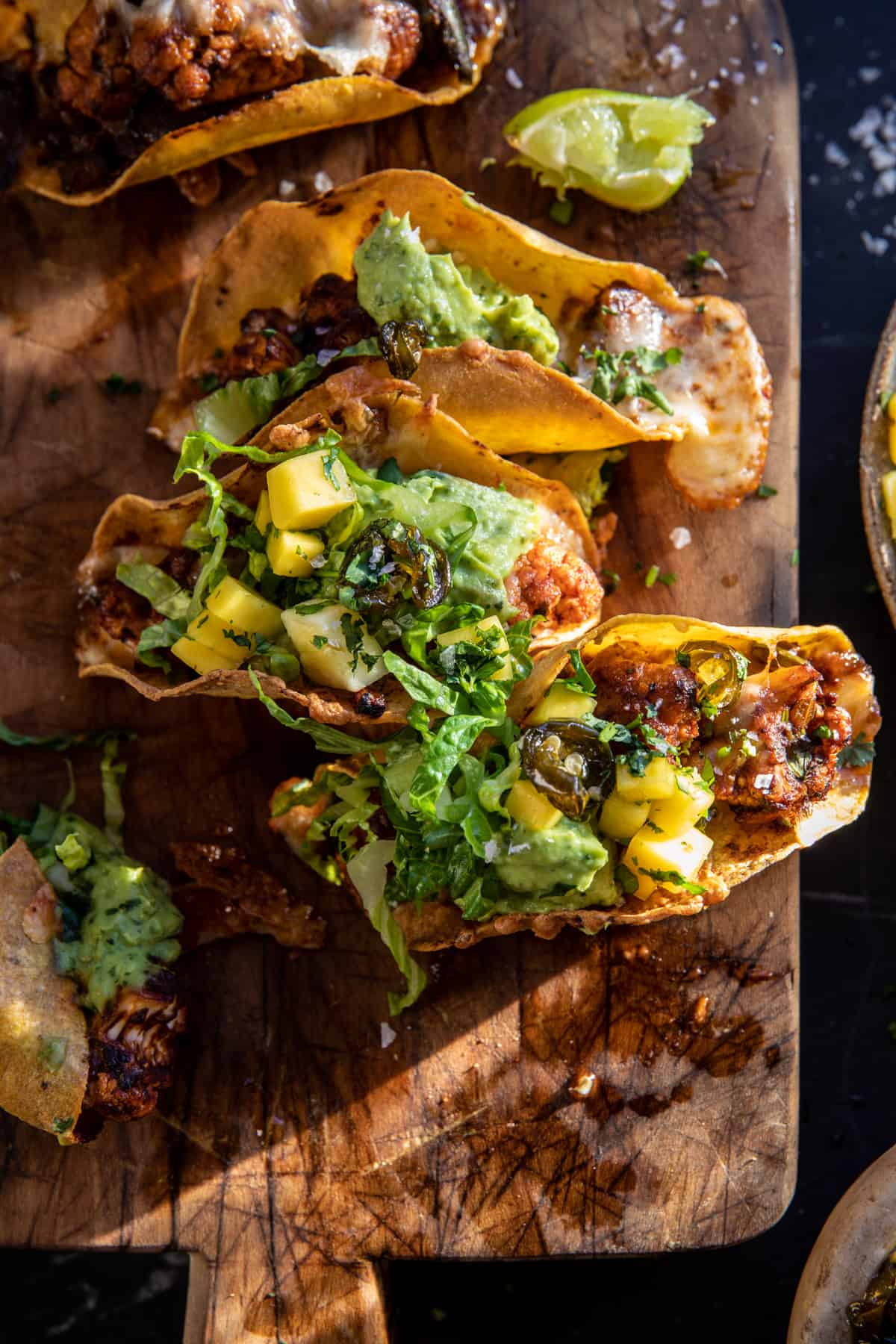 Crispy Caribbean Cauliflower Tacos with Candied Jalapeño Pineapple Salsa | halfbakedharvest.com