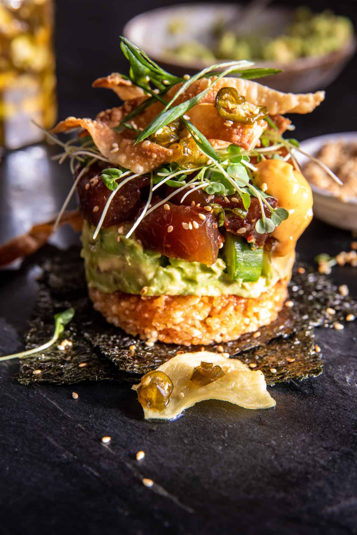 Crispy Rice Spicy Tuna Stacks | halfbakedharvest.com