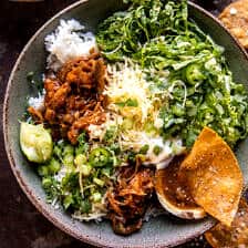 Crockpot White Chicken Chili Burrito Bowls | halfbakedharvest.com