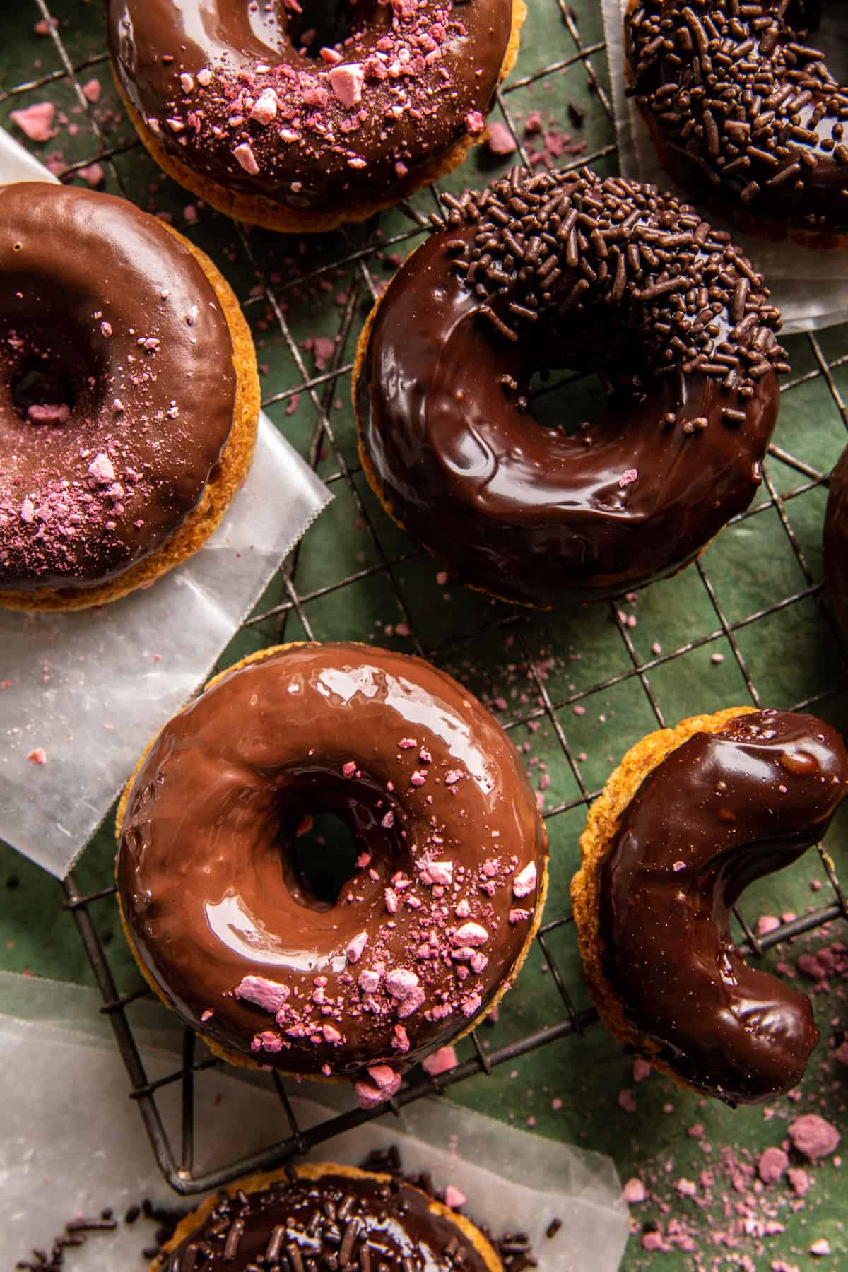 Chocolate Glazed Peanut Butter Banana Doughnuts | halfbakedharvest.com
