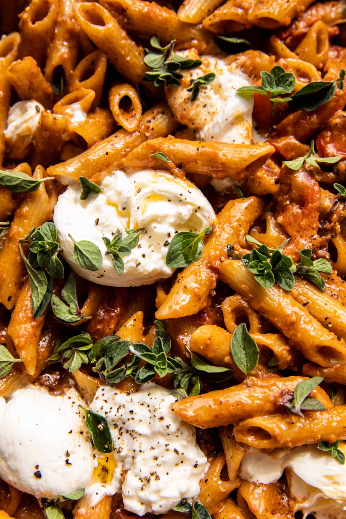 Creamy Sun-Dried Tomato Pasta with Melted Burrata | halfbakedharvest.com