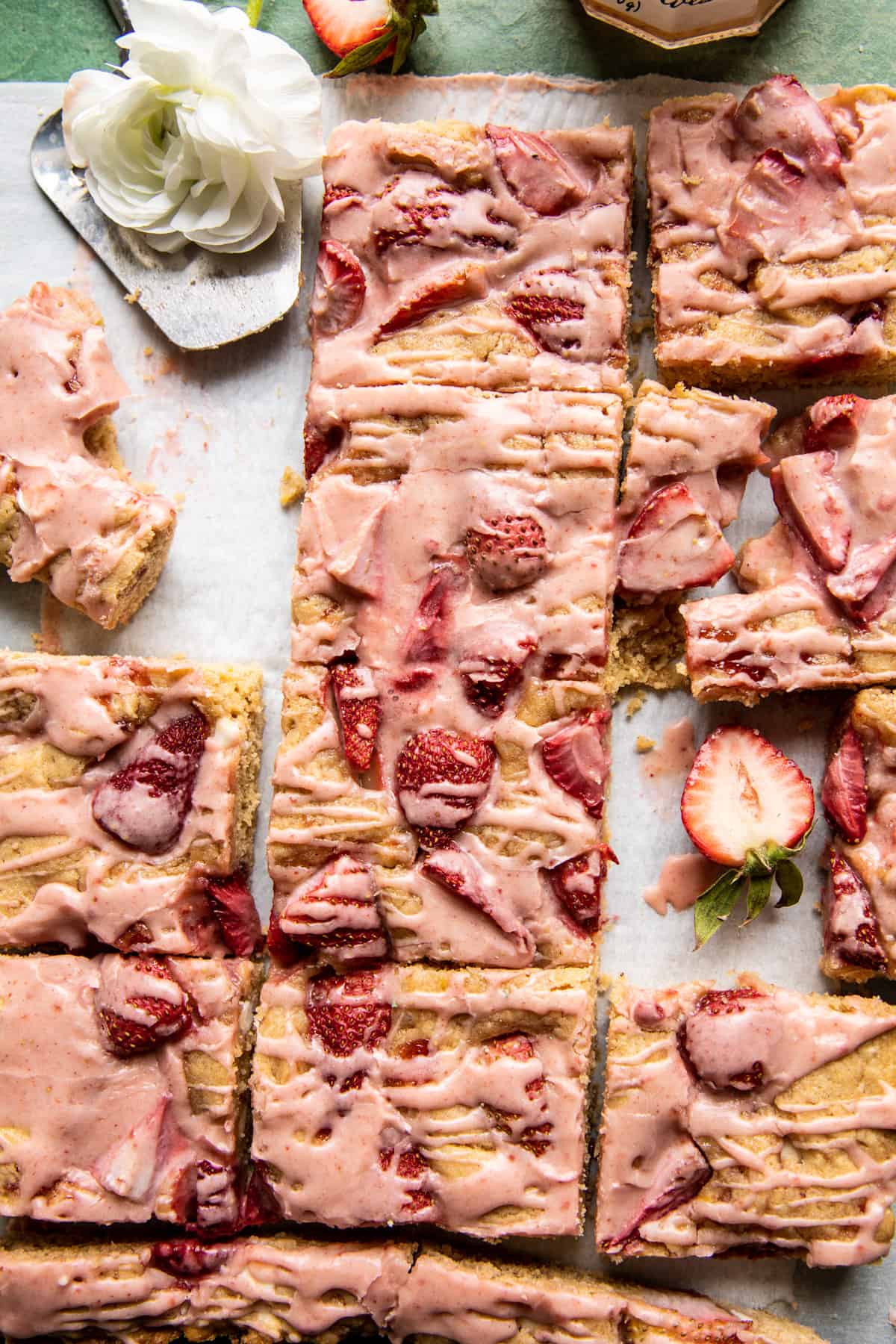 Strawberry White Chocolate Blondies | halfbakedharvest.com