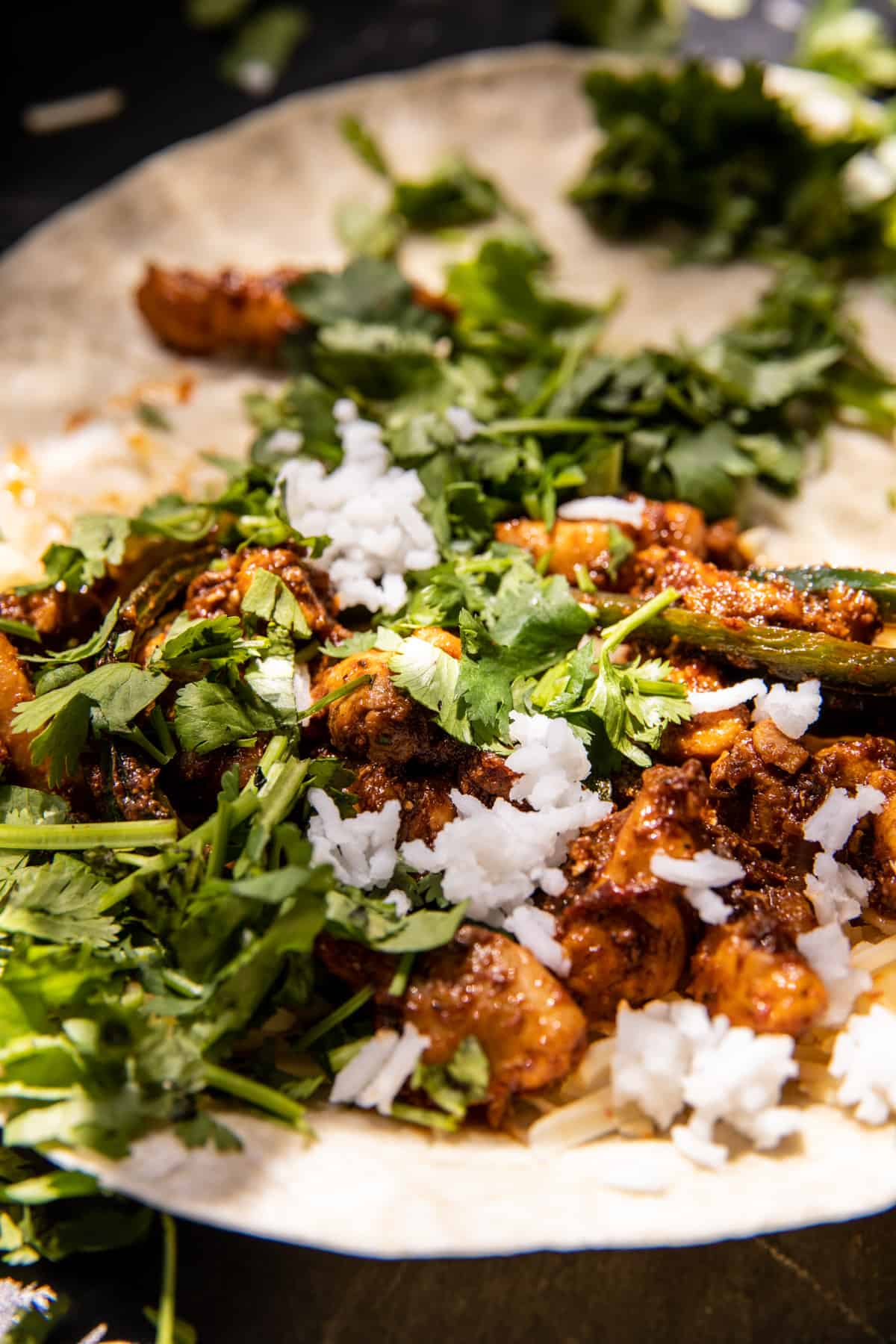 Crispy Chicken Tinga Quesadillas | halfabkedharvest.com