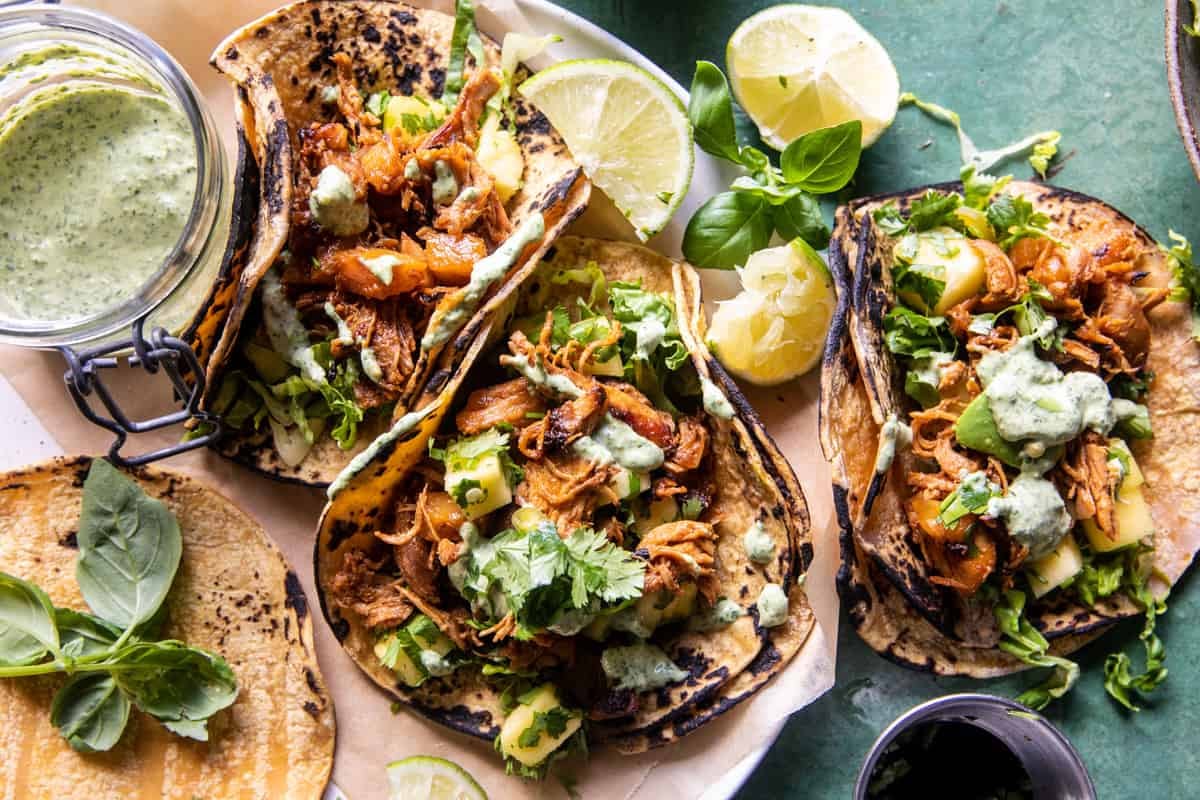Hawaiian Chicken Tacos with Jalapeño Pineapple Salsa | halfbakedharvest.com