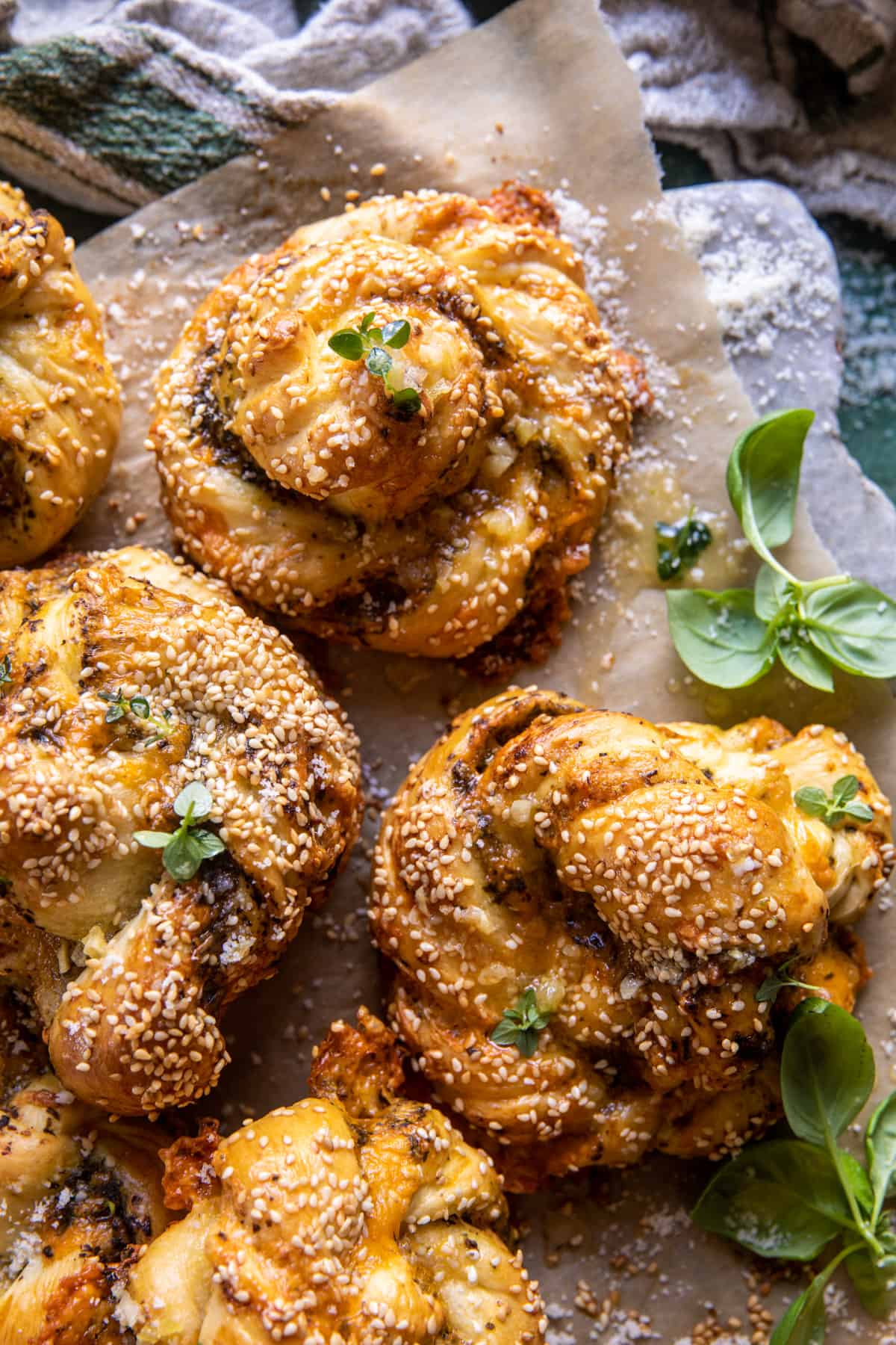 Pesto Garlic Butter Soft Pretzel Knots | halfbakedharvest.com