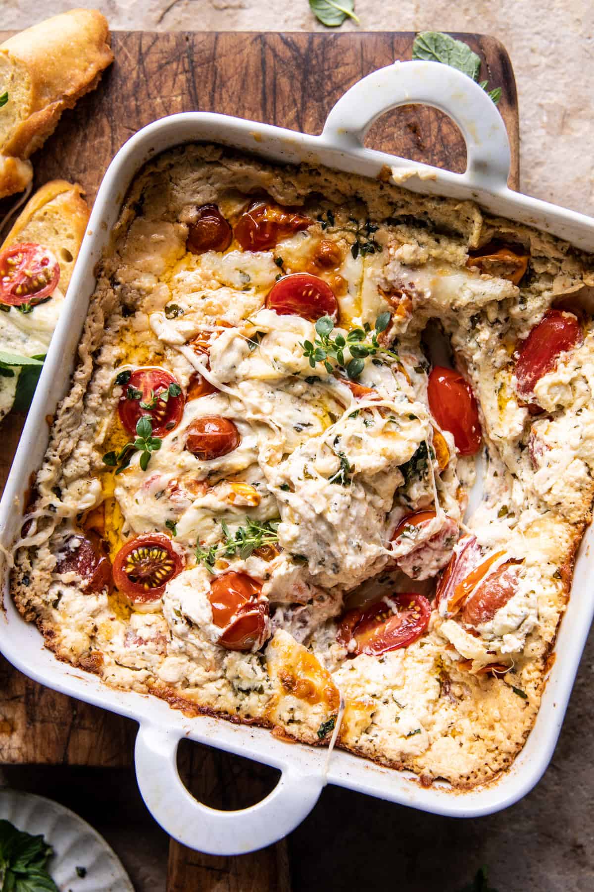 Roasted Garlic Caprese Dip | halfbakedharvest.com