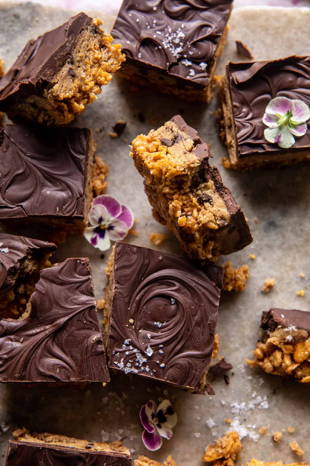 Cookie Dough Chocolate Peanut Butter Bars | halfbakedharvest.com