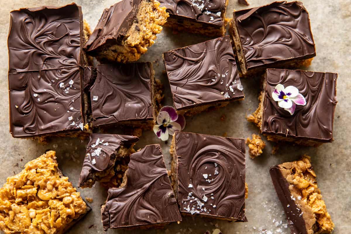 Cookie Dough Chocolate Peanut Butter Bars | halfbakedharvest.com