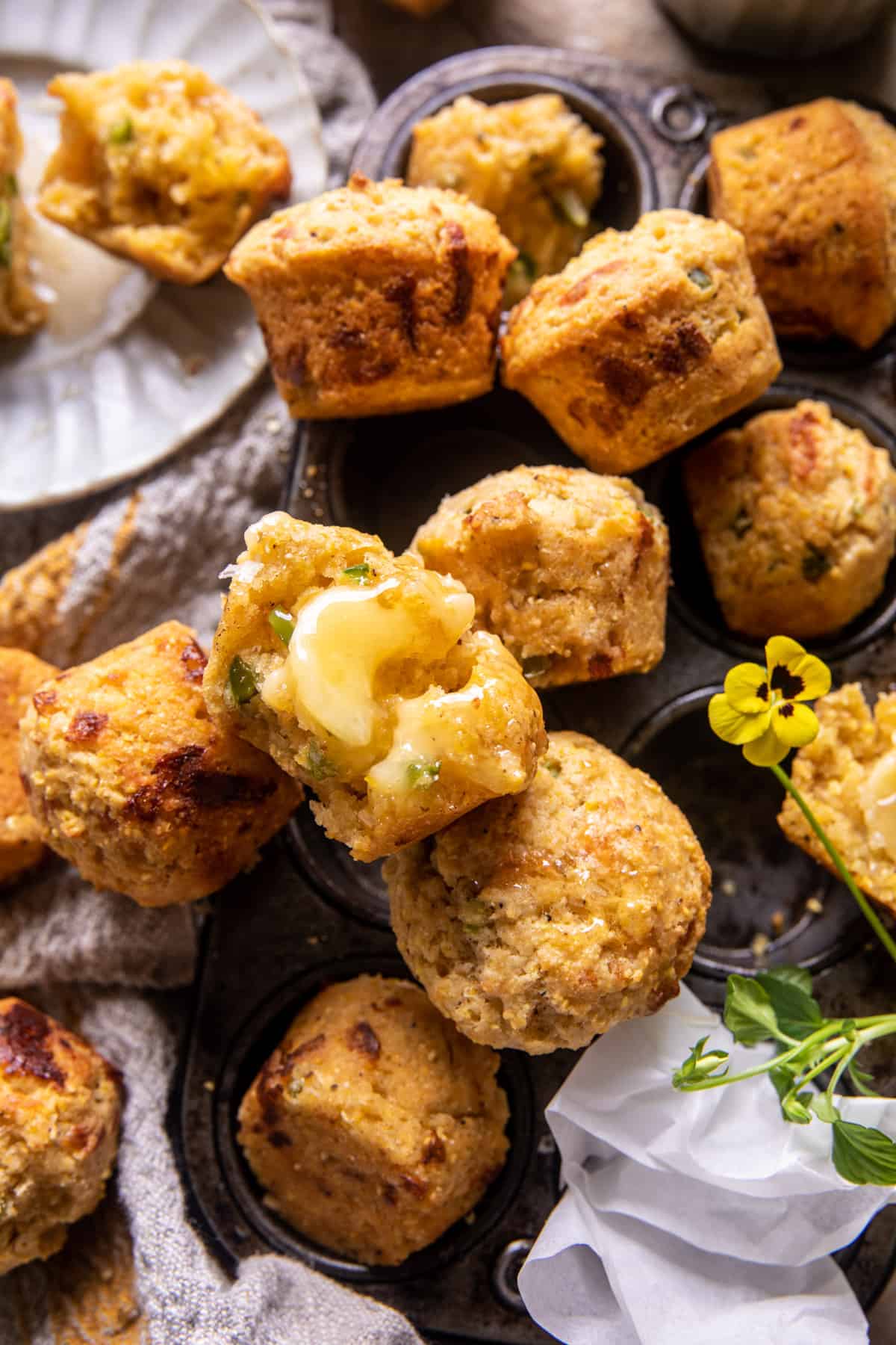 Honey Butter Jalapeño Cheddar Cornbread Biscuits | halfbakedharvest.com