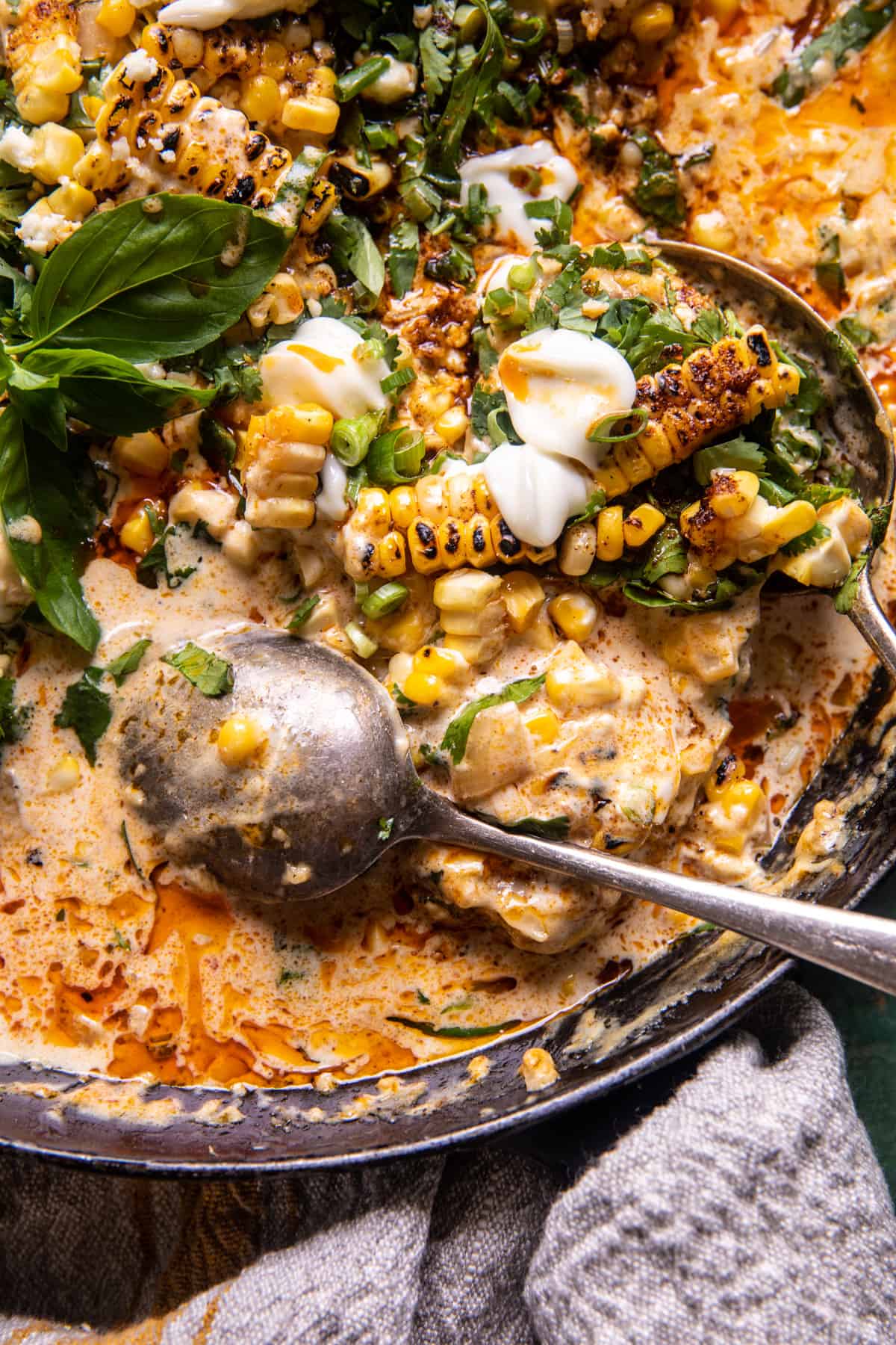 Skillet Creamed Street Corn Chicken | halfbakedharvest.com