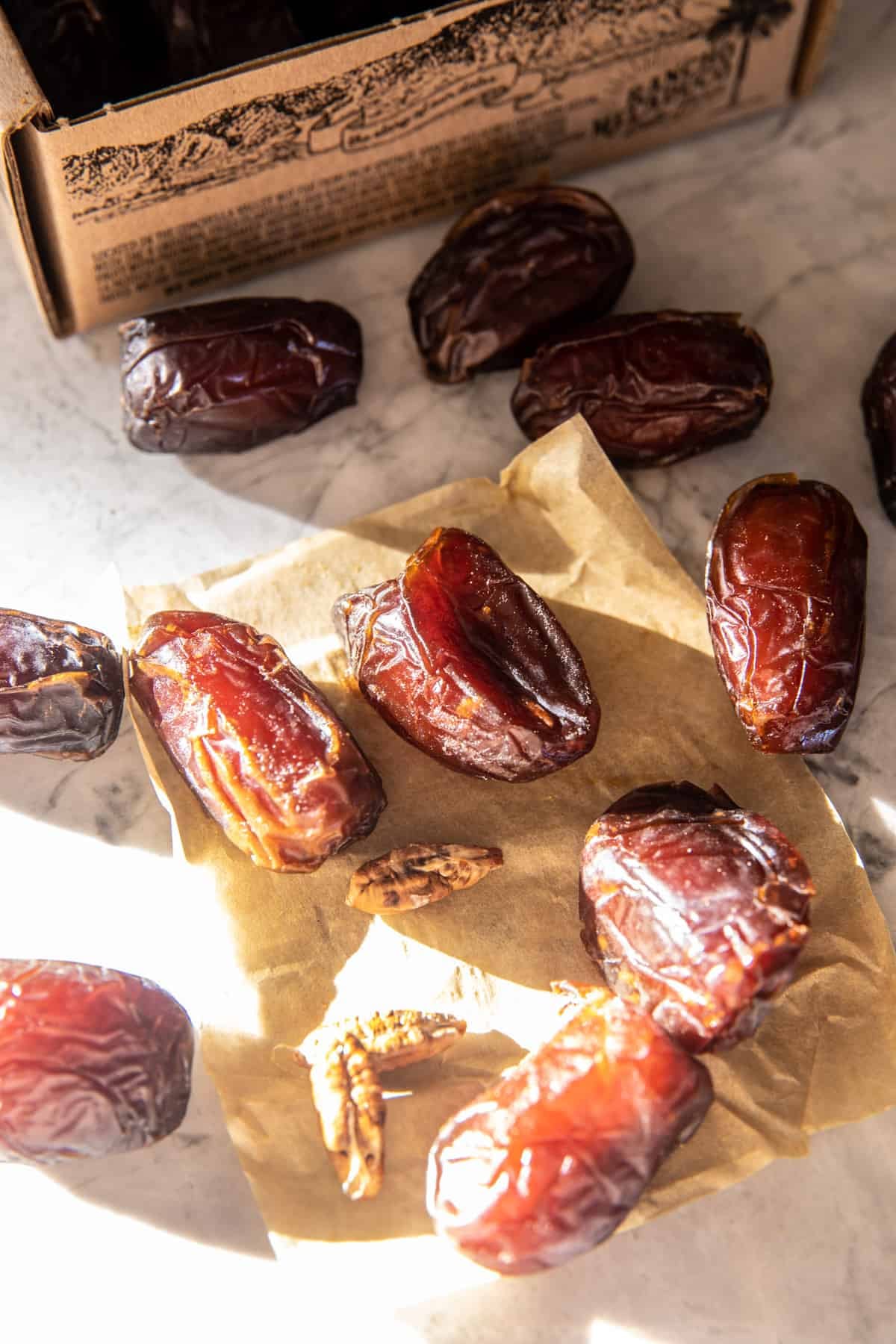Chocolate Peanut Butter Ice Cream Stuffed Dates | halfbakdharvest.com