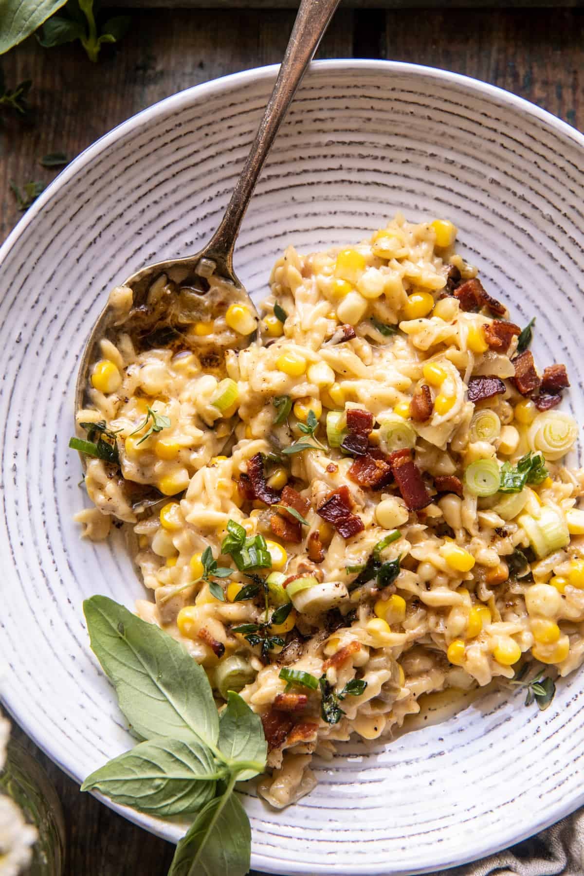 One Pot Cheesy Creamed Corn Orzo | halfbakedharvest.com