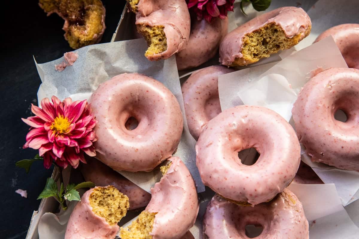 Baked Strawberry Glazed Doughnut | halfbakedharvest.com