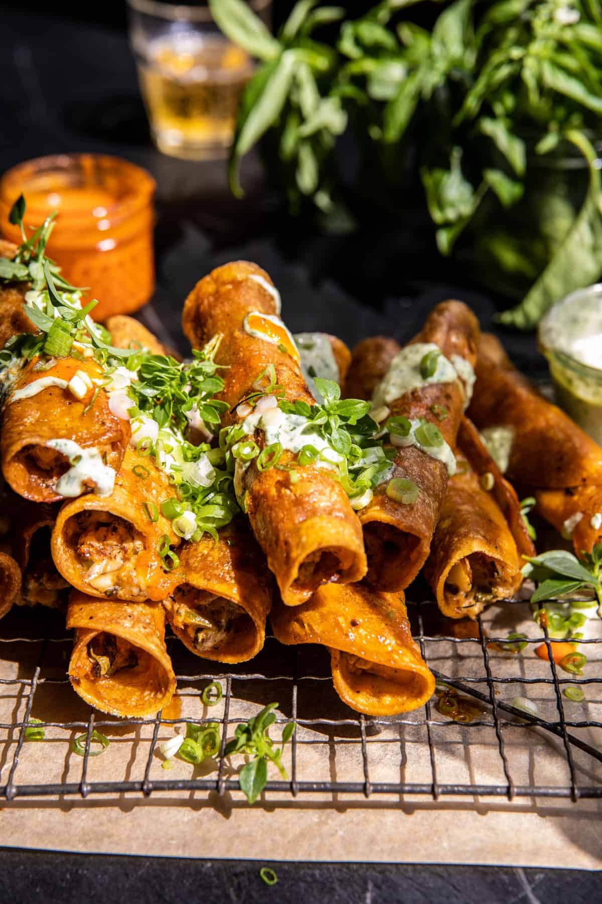 Crispy Jalapeño Cream Cheese Buffalo Cauliflower Taquitos | halfbakedharvest.com