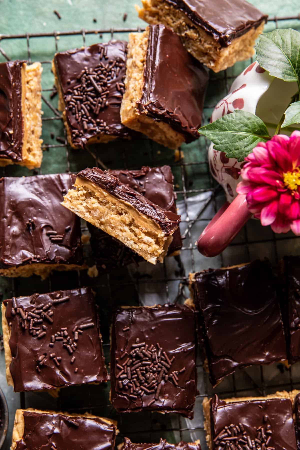 Lunch Lady Chocolate Glazed Peanut Butter Bar | halfbakedharvest.com